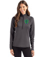 Seattle Sounders FC Cutter & Buck Peshastin Fleece Recycled Womens Half Zip Pullover Black Heather Front