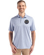Philadelphia Union Cutter & Buck Pike Eco Diamond Dot Print Recycled Mens Polo Navy Blue Front