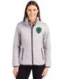 Seattle Sounders FC Cutter & Buck Rainier PrimaLoft®  Womens Eco Insulated Full Zip Puffer Jacket Polished Medium Gray Front