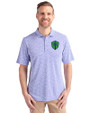 Seattle Sounders FC Cutter & Buck Virtue Eco Pique Botanical Print Recycled Mens Polo Chelan Blue Front