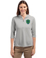 Seattle Sounders FC Cutter & Buck Virtue Eco Pique Recycled Half Zip Pullover Womens Hoodie Polished Medium Gray Front
