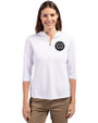 Philadelphia Union Cutter & Buck Virtue Eco Pique Recycled Half Zip Pullover Womens Hoodie White Front