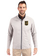 LAFC Cutter & Buck Adapt Eco Knit Hybrid Recycled Mens Full Zip Jacket Polished Medium Gray Front