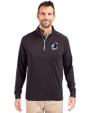 Minnesota United FC Cutter & Buck Adapt Eco Knit Stretch Recycled Mens Big and Tall Quarter Zip Pullover Black/Atlas Front