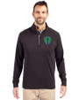 Seattle Sounders FC Cutter & Buck Adapt Eco Knit Stretch Recycled Mens Big and Tall Quarter Zip Pullover Black Front