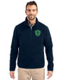 Seattle Sounders FC Cutter & Buck Cascade Eco Sherpa Fleece Mens Big & Tall Quarter Zip Jacket Navy Blue Front