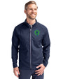 Seattle Sounders FC Cutter & Buck Adapt Eco Knit Hybrid Recycled Mens Big & Tall Full Zip Jacket Navy Blue Front