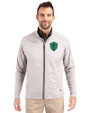 Seattle Sounders FC Cutter & Buck Adapt Eco Knit Hybrid Recycled Mens Big & Tall Full Zip Jacket Polished Medium Gray Front