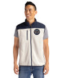 Philadelphia Union Cutter & Buck Cascade Eco Fleece Mens Vest Shell/Navy Blue Front
