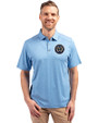 Philadelphia Union Cutter & Buck Forge Eco Stretch Recycled Mens Polo Dark Atlas Heather Front