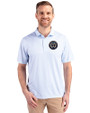 Philadelphia Union Cutter & Buck Pike Eco Symmetry Print Stretch Recycled Mens Polo White/Atlas Front