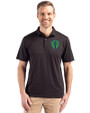 Seattle Sounders FC Cutter & Buck Coastline Recycled Double Peached Mens Polo Black Front