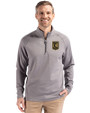 LAFC Cutter & Buck Peshastin Fleece Recycled Mens Half Zip Pullover Elemental Grey Heather Front
