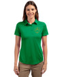 Notre Dame Fighting Irish College Football Playoff 2025 Sugar Bowl Champions Cutter & Buck Prospect Eco Textured Stretch Recycled Womens Short Sleeve Polo Kelly Green Front