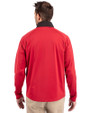 Ohio State Buckeyes College Football Playoff 2025 Rose Bowl Champions Cutter & Buck Adapt Eco Knit Hybrid Recycled Mens Quarter Zip Cardinal Red/Black Back