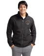 Texas Longhorns College Football Playoff 2025 Peach Bowl Champions Cutter & Buck Charter Eco Knit Recycled Big & Tall Full-Zip Jacket Black Front