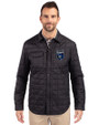 San Jose Earthquakes Cutter & Buck Rainier PrimaLoft® Mens Big and Tall Eco Insulated Quilted Shirt Jacket Black Front