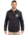 Chicago Fire FC Cutter & Buck Rainier PrimaLoft® Mens Big and Tall Eco Insulated Quilted Shirt Jacket Black Front