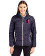 St. Louis City SC Cutter & Buck Rainier PrimaLoft®  Womens Eco Insulated Full Zip Puffer Jacket Dark Navy/Silver Front