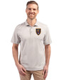 Real Salt Lake Cutter & Buck Virtue Eco Pique Stripe Recycled Mens Big and Tall Polo Polished Medium Gray Front