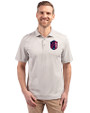 St. Louis City SC Cutter & Buck Virtue Eco Pique Stripe Recycled Mens Big and Tall Polo Polished Medium Gray Front