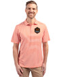 Houston Dynamo FC Cutter & Buck Virtue Eco Pique Stripe Recycled Mens Big and Tall Polo College Orange Front