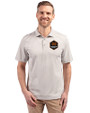 Houston Dynamo FC Cutter & Buck Virtue Eco Pique Stripe Recycled Mens Big and Tall Polo Polished Medium Gray Front