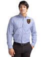 Real Salt Lake Cutter & Buck Easy Care Stretch Gingham Mens Long Sleeve Dress Shirt Tour Blue Front
