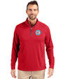 Chicago Fire FC Cutter & Buck Adapt Eco Knit Stretch Recycled Mens Big and Tall Quarter Zip Pullover Red Front