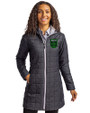 Austin FC - Cutter & Buck Rainier PrimaLoft®  Womens Eco Insulated Hooded Long Coat Black Front