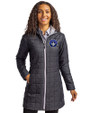 CF Montréal Cutter & Buck Rainier PrimaLoft®  Womens Eco Insulated Hooded Long Coat Black Front