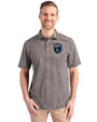 San Jose Earthquakes Cutter & Buck Virtue Eco Pique Stripe Recycled Mens Polo Black Front