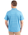 LA Galaxy Cutter & Buck Forge Eco Heather Stripe Stretch Recycled Mens Polo Digital Heather Back