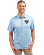 FC Dallas Cutter & Buck Forge Eco Heather Stripe Stretch Recycled Mens Polo Atlas Heather Front