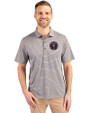Inter Miami CF Cutter & Buck Forge Eco Heather Stripe Stretch Recycled Mens Polo Elemental Grey Heather Front