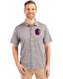 St. Louis City SC Cutter & Buck Forge Eco Heather Stripe Stretch Recycled Mens Polo Elemental Grey Heather Front