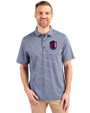 St. Louis City SC Cutter & Buck Forge Eco Heather Stripe Stretch Recycled Mens Polo Navy Blue Heather Front