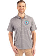 Chicago Fire FC Cutter & Buck Forge Eco Heather Stripe Stretch Recycled Mens Polo Elemental Grey Heather Front
