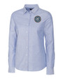 New York City FC Cutter & Buck Stretch Oxford Womens Long Sleeve Dress Shirt Light Blue Mannequin