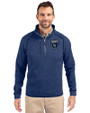 San Jose Earthquakes Cutter & Buck Mainsail Sweater-Knit Mens Half Zip Pullover Jacket Tour Blue Heather Front