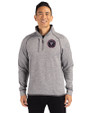Inter Miami CF Cutter & Buck Mainsail Sweater-Knit Mens Half Zip Pullover Jacket Polished Heather Front