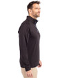 San Jose Earthquakes Cutter & Buck Adapt Eco Knit Stretch Recycled Mens Quarter Zip Pullover Black/Tour Blue Side