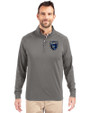 San Jose Earthquakes Cutter & Buck Adapt Eco Knit Stretch Recycled Mens Quarter Zip Pullover Elemental Grey Front