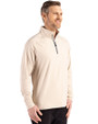 San Jose Earthquakes Cutter & Buck Adapt Eco Knit Stretch Recycled Mens Quarter Zip Pullover Wheat Side