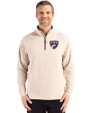 FC Dallas Cutter & Buck Adapt Eco Knit Stretch Recycled Mens Quarter Zip Pullover Wheat Front