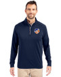 FC Cincinnati Cutter & Buck Adapt Eco Knit Stretch Recycled Mens Quarter Zip Pullover Navy Blue Front