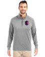 St. Louis City SC Cutter & Buck Adapt Eco Knit Stretch Recycled Mens Quarter Zip Pullover Polished Medium Gray Front