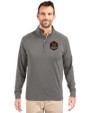 Houston Dynamo FC Cutter & Buck Adapt Eco Knit Stretch Recycled Mens Quarter Zip Pullover Elemental Grey Front