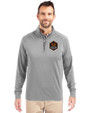 Houston Dynamo FC Cutter & Buck Adapt Eco Knit Stretch Recycled Mens Quarter Zip Pullover Polished Medium Gray Front