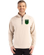 Austin FC - Cutter & Buck Adapt Eco Knit Stretch Recycled Mens Quarter Zip Pullover Wheat Front